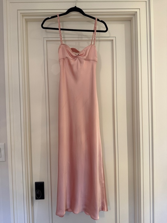 Zara Dresses & Skirts - Zara Dusty Pink Satin Maxi Slip Dress with Braided Straps